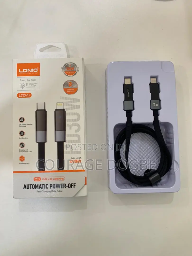 Automatic Power-off Usb-c To Lightning Fast Charging Data Cable