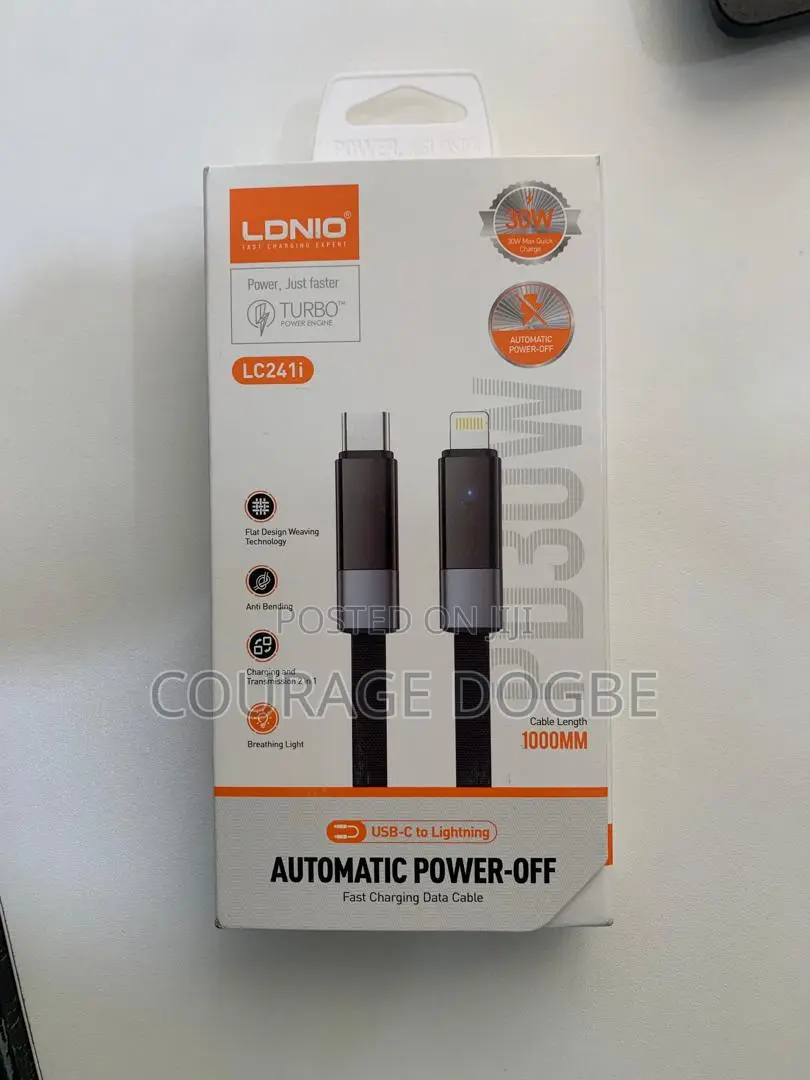 Automatic Power-off Usb-c To Lightning Fast Charging Data Cable