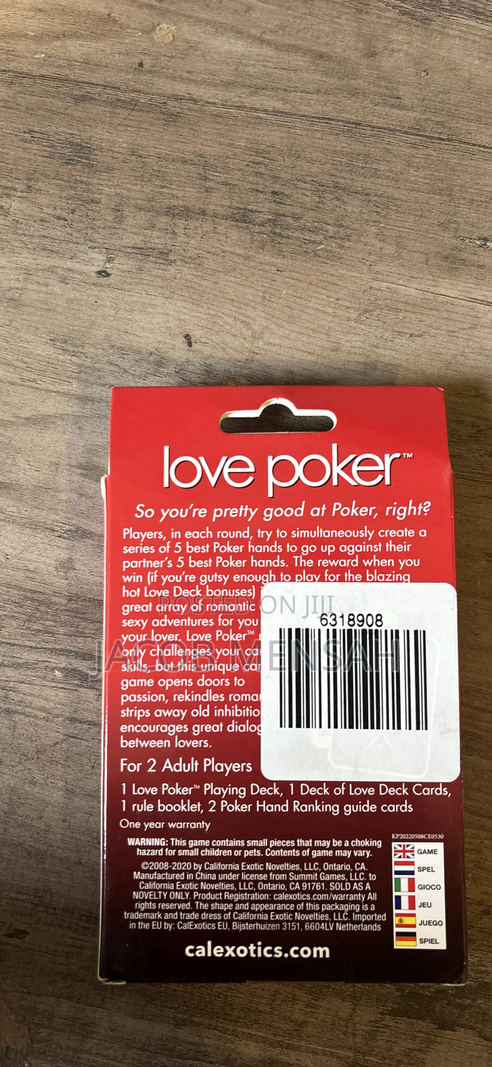Adult Love Poker Cards