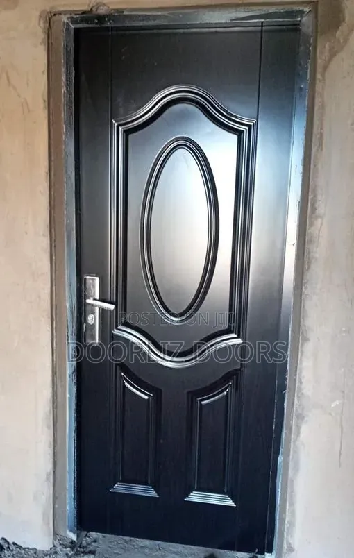 Black Wooden Steel Security Door(Accessories)