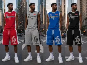 Men’S Sleeveless Top and Down / Basketball Jersey and Shorts Set.