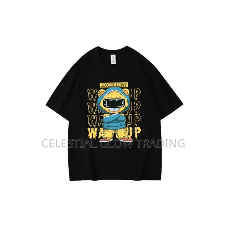 Trendy Green Cartoon Graphic T-Shirt for Men Women – Premium Casual
