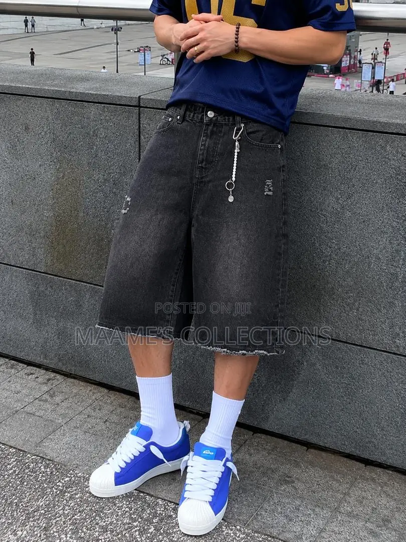New Summer Knee-Length Men's Loose Fit Casual Denim Short Jeans /Jorts