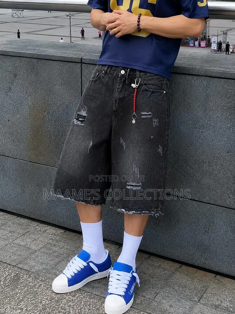 New Summer Knee-Length Men's Loose Fit Casual Denim Short Jeans /Jorts