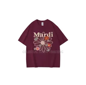 Black Mardi Floral Print T‐Shirt – Casual Crew Neck Tee