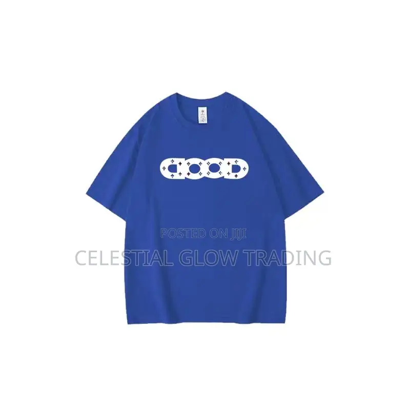 White “Good” Pattern Print T‐Shirt – Casual Crew Neck Tee