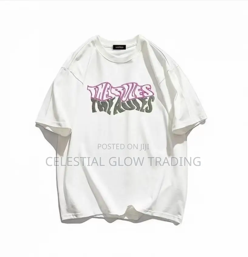 Black "The Vibes" Retro Letter Print T‐Shirt – Casual Crew Neck Tee