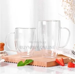 2 Set of Double Layer Glass Cup