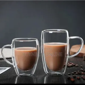 2 Set of Double Layer Glass Cup
