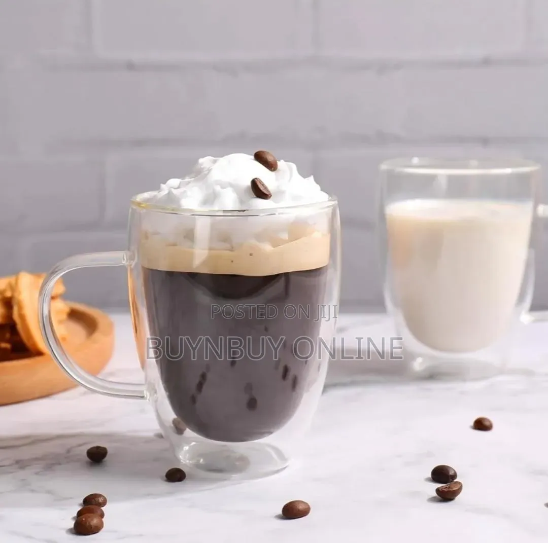 2 Set of Double Layer Glass Cup
