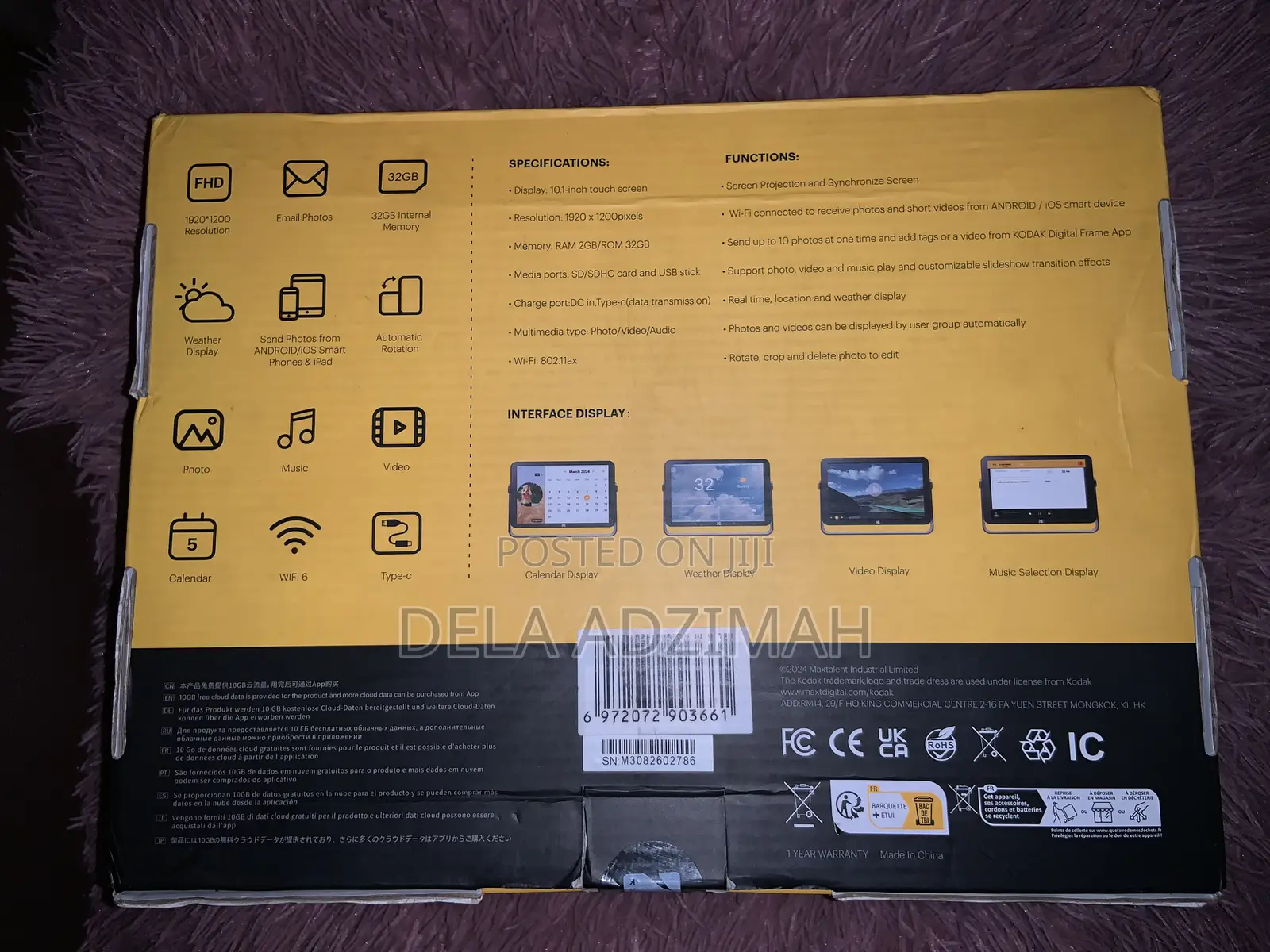Kodak 10 Inch Touchscreen Digital Photo Frame
