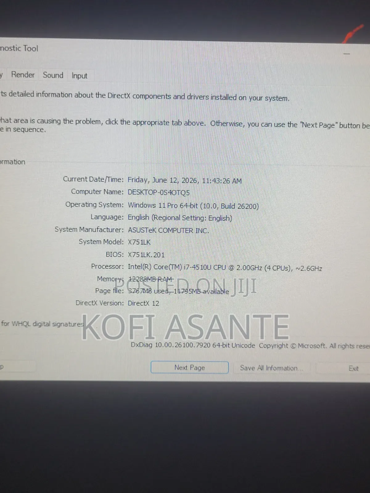 Laptop Asus X751NA 12GB Intel Core i7 HDD 1T