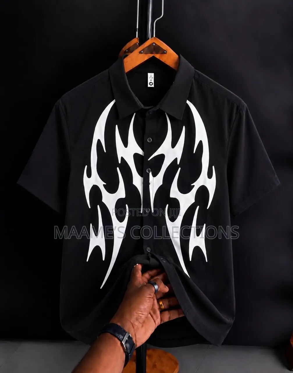Solid Men’S Buttons Short Sleeve Shirt