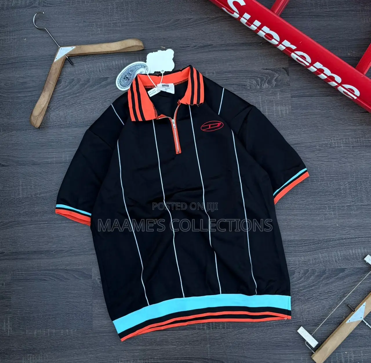 Men's Casual Wear, Collared Zip-Up Short Sleeve Shirt