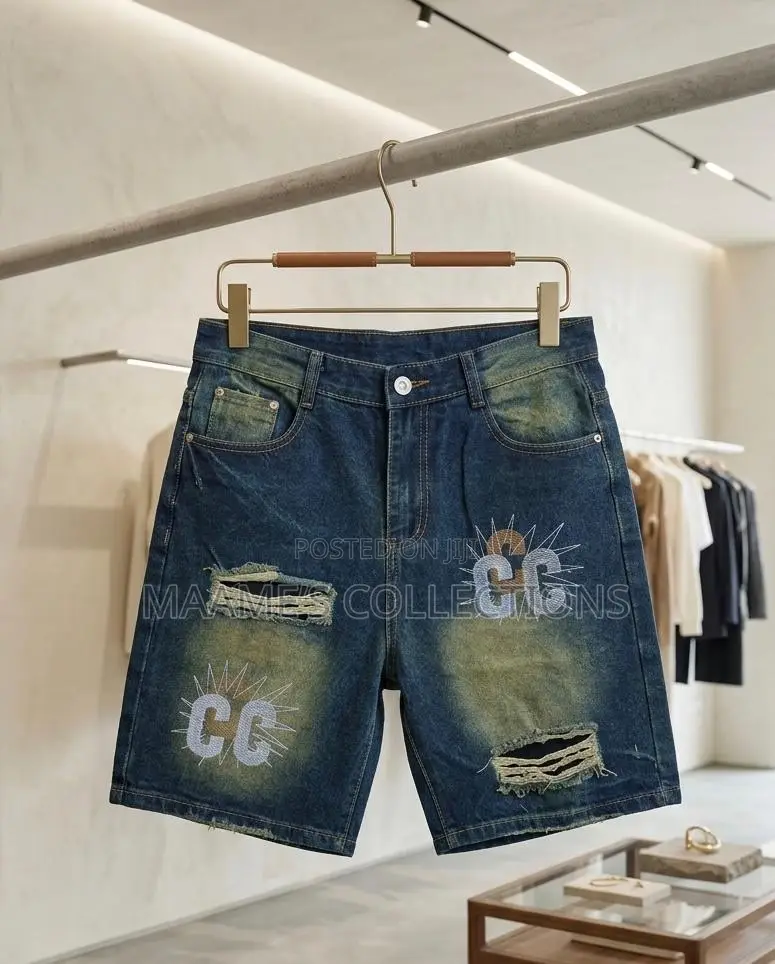 Distressed Denim Shorts Jeans for Men