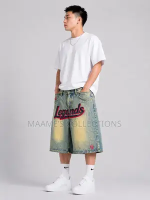 New Summer Knee-Length Men's Loose Fit Casual Denim Short Jeans /Jorts