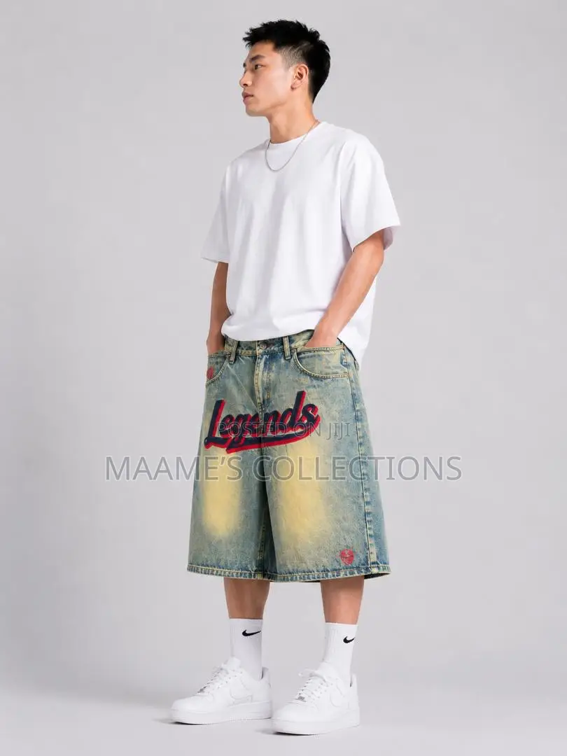 New Summer Knee-Length Men's Loose Fit Casual Denim Short Jeans /Jorts