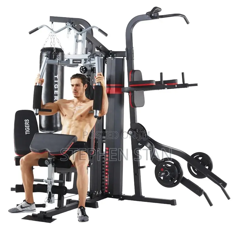 Tiger 4-Station Multi-Function Home Gym Machine With Punching Bag