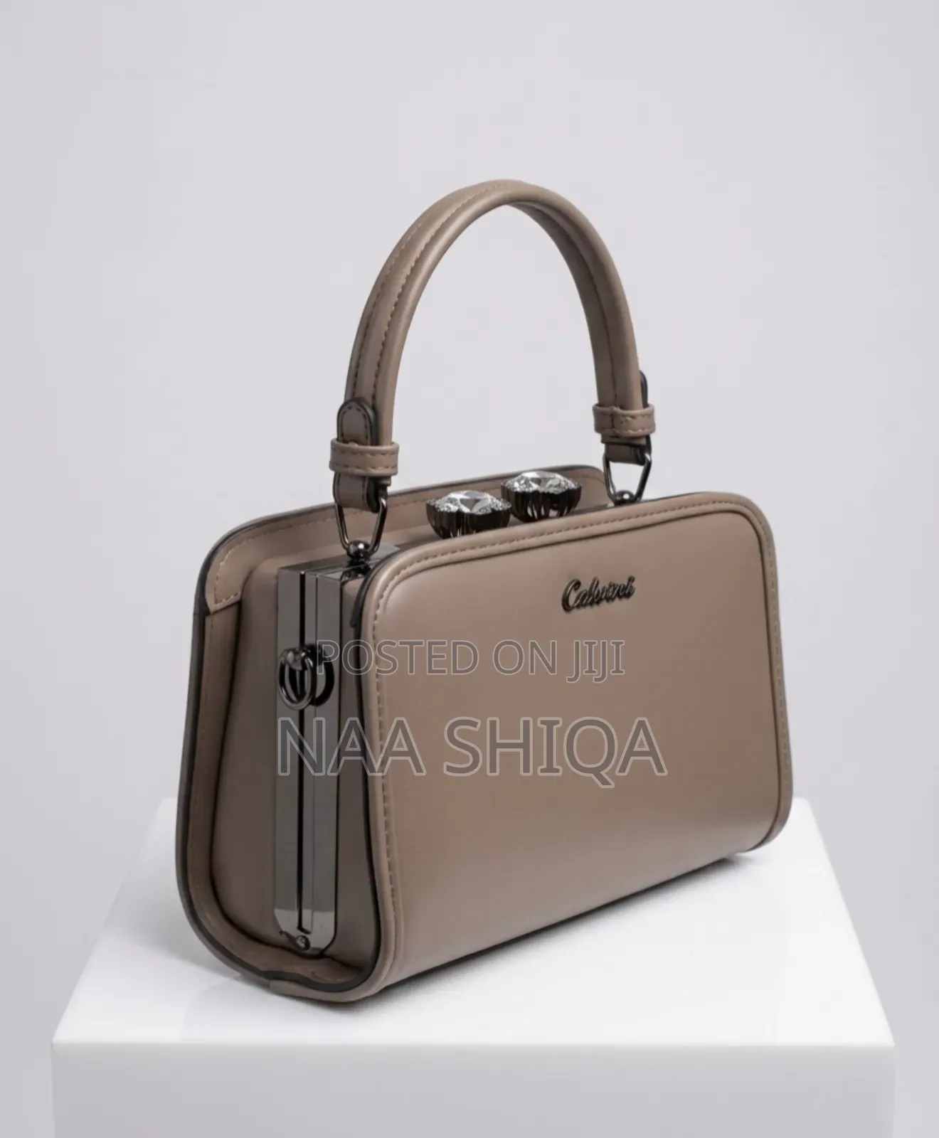 Luxury Box Clutch Bag- Nude