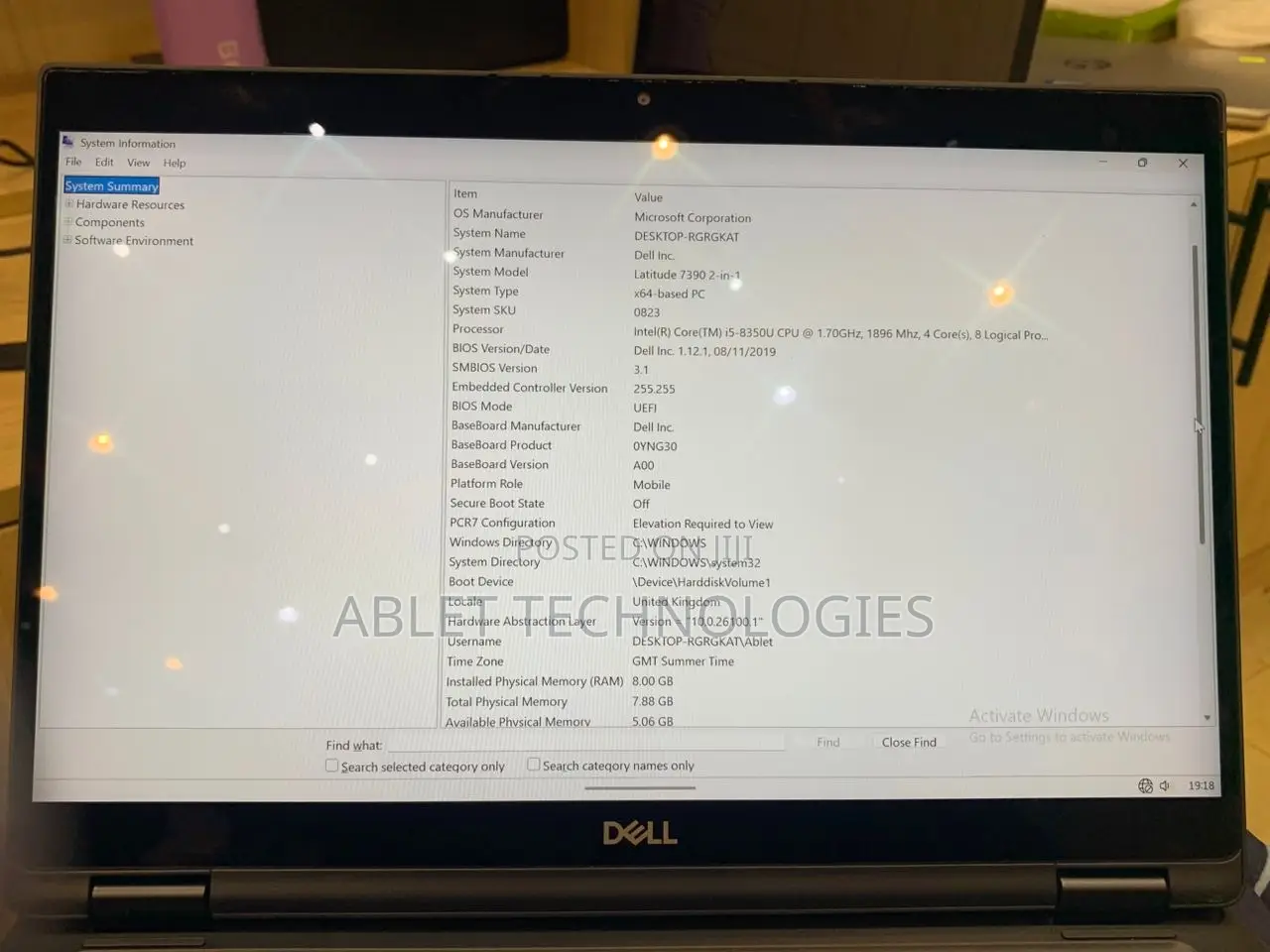 Laptop Dell Latitude 7390 8GB Intel Core i5 SSD 256GB