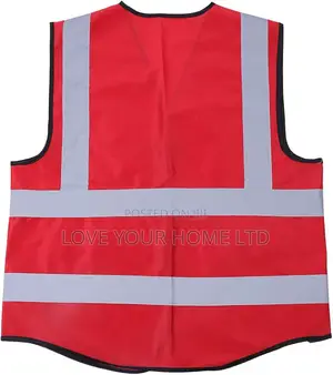 Reflective Safety Vest For Women & Men, With 5 Pockets – Neon Red