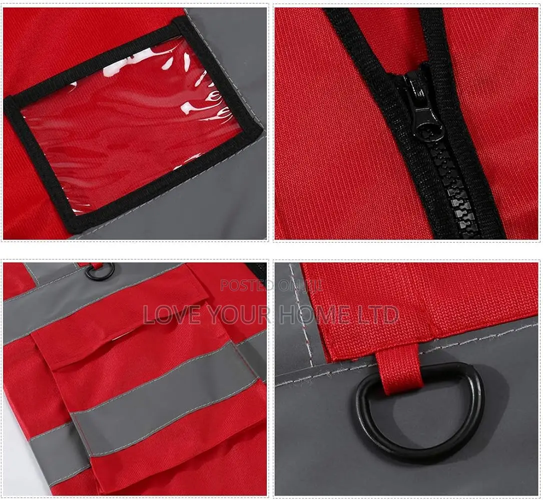 Reflective Safety Vest For Women & Men, With 5 Pockets – Neon Red