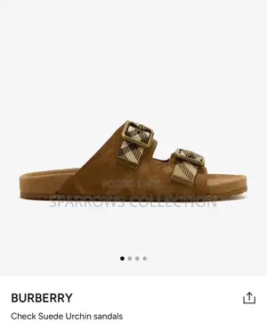 Burberry Urchin Check Khaki Suede Sandals