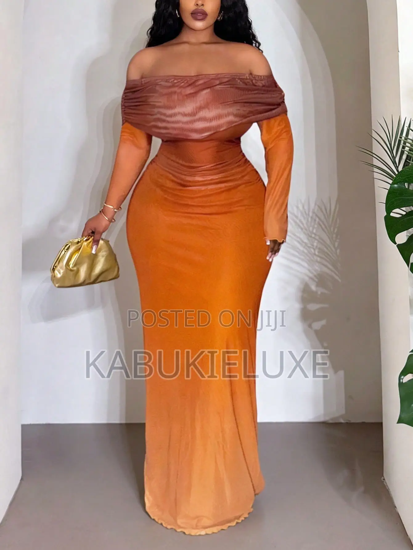 Classy Long Sleeve Mesh Bodycon Evening Gown