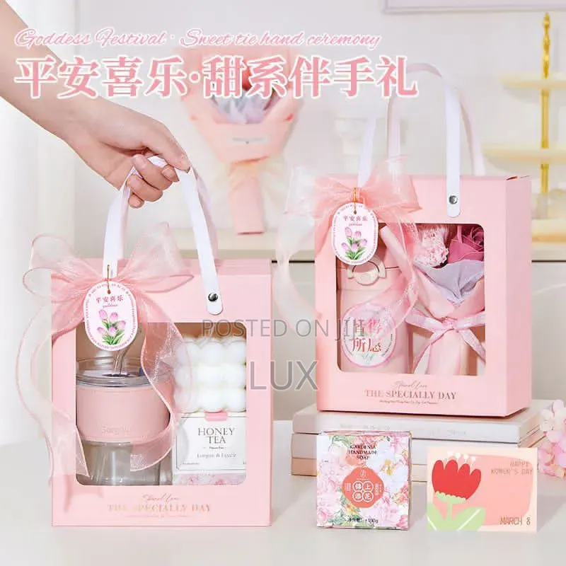 Luxury Pink Gift Set – Elegant Mug, Flowers Self-Care Hamper