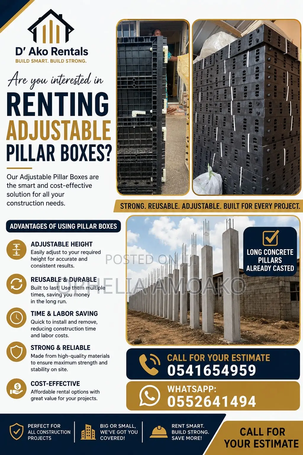 Adjustable Pillar Boxes for Renting