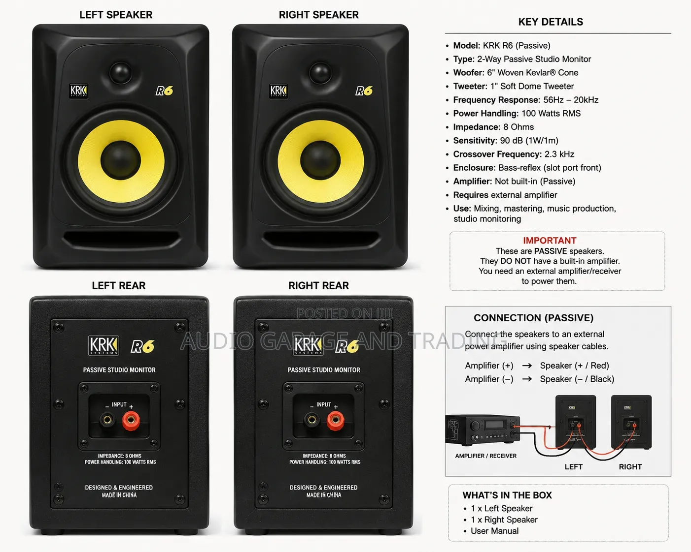 KRK Rokit 6 Passive Studio Monitor