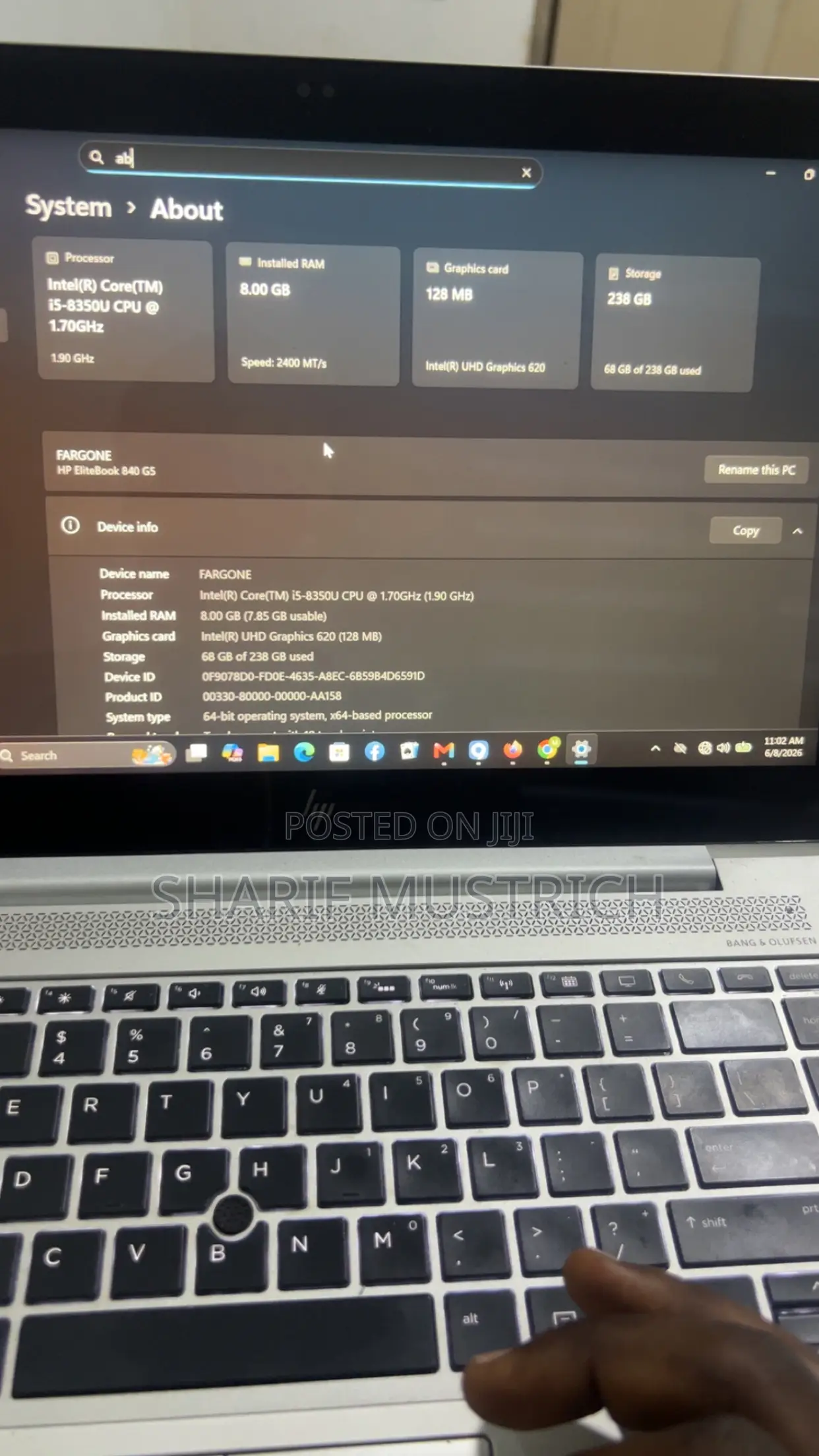 Laptop HP EliteBook 840 G6 256GB Intel Core i5 HDD 128GB