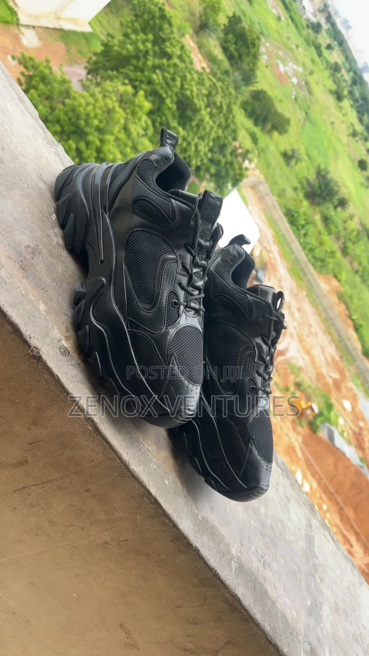 Asos Design Men's Chunky Tech Trainers - Black (Size 47)