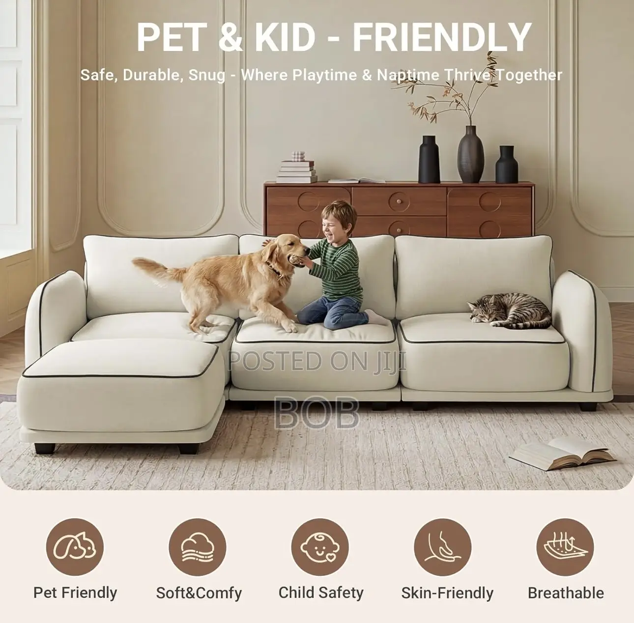 104 Inch L Shaped Modular Sectional
