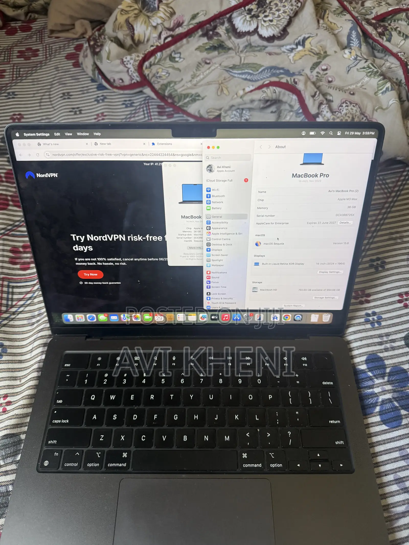 Laptop Apple MacBook Pro 2023 M3 Max 36GB Apple M3 Max SSD 1T