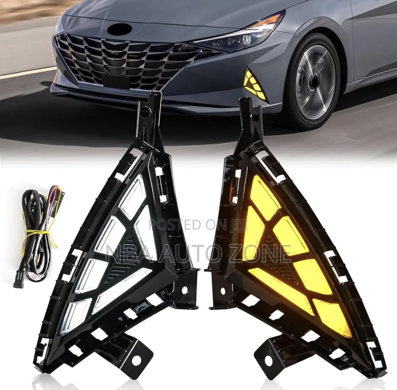 Hyundai Elantra 2022-2024 Full Led Fog Light Covers Pair