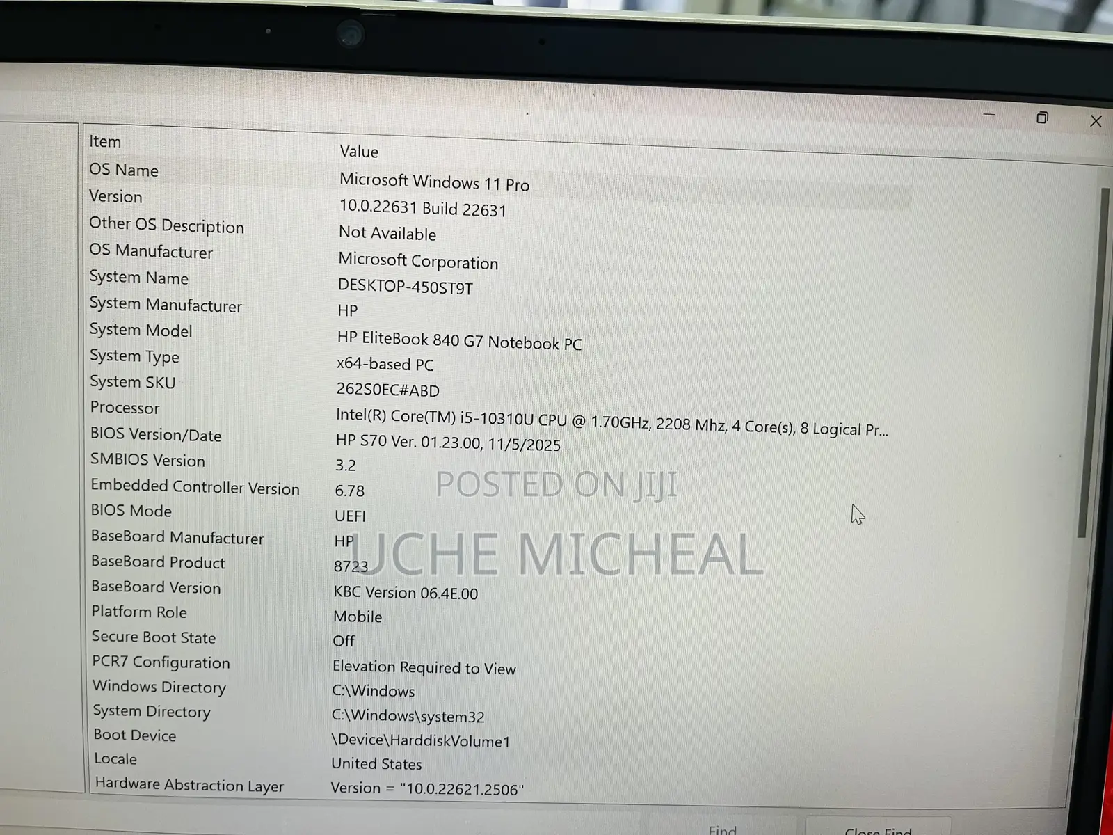 Laptop HP EliteBook 840 G7 8GB Intel Core i5 SSD 256GB