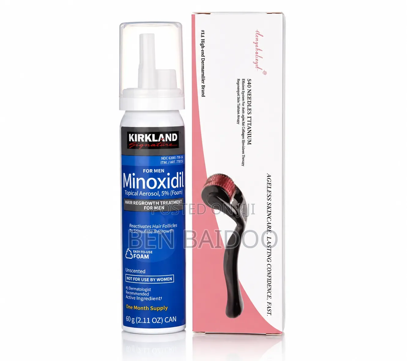 Kirkland Minoxidil Foam and Derma Roller Kit