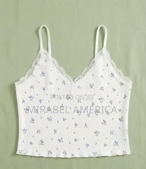 Floral Lace-Trim Cami Top