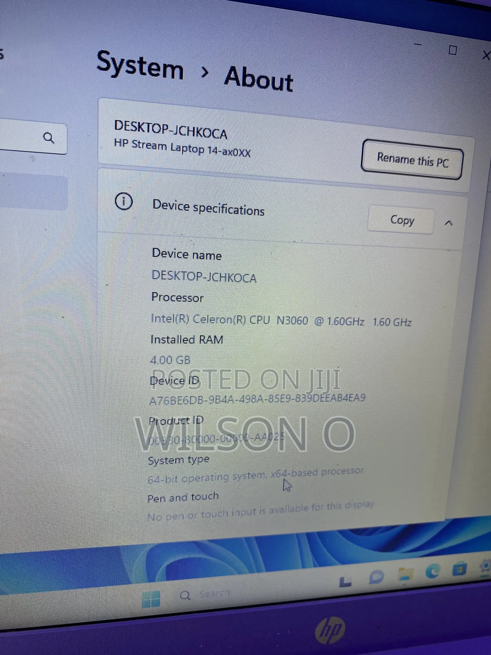 Laptop HP Stream 14 4GB Intel Celeron SSD 60GB