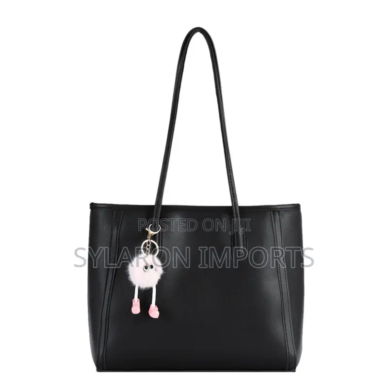 Women’S Classic Tote Shoulder Bag With Fluffy Charm