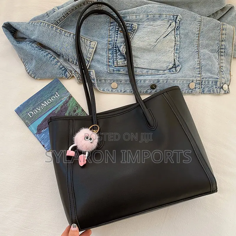 Women’S Classic Tote Shoulder Bag With Fluffy Charm