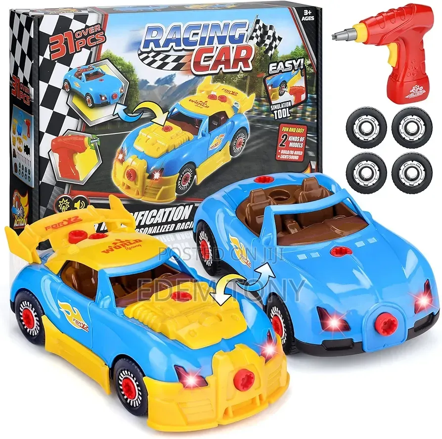 31 Piece Toy Racing Car Kit Age 3+ Lights -Sounds-Construction Model -