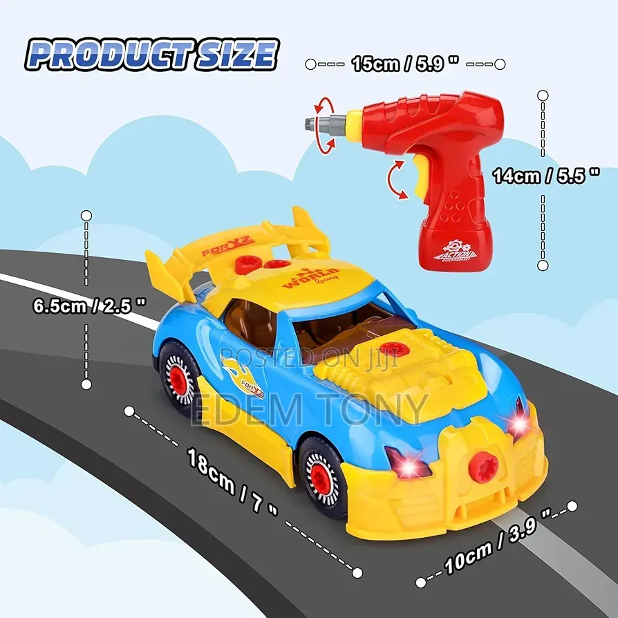 31 Piece Toy Racing Car Kit Age 3+ Lights -Sounds-Construction Model -