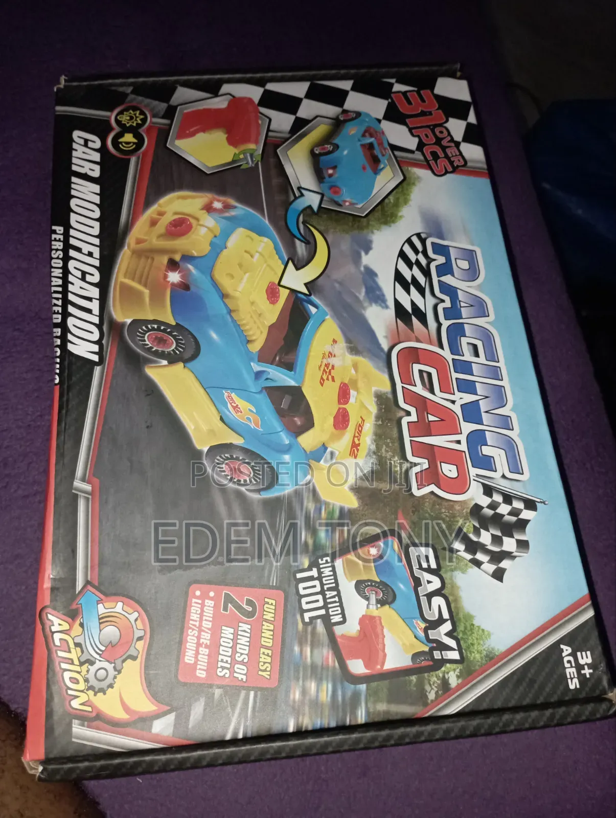 31 Piece Toy Racing Car Kit Age 3+ Lights -Sounds-Construction Model -