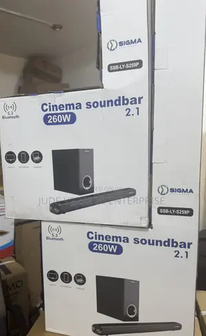 Sigma Cinema Soudbar 2.1 Channel With 260watts and Wireless Subwoofer