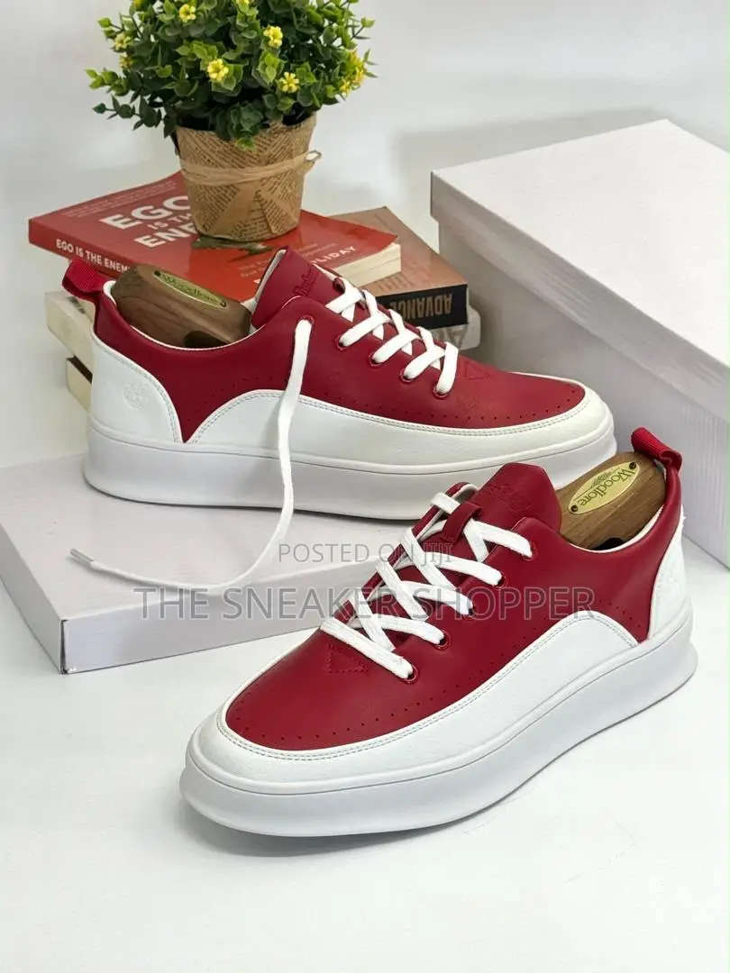 Tim Executive Casual Red and White Sneakers