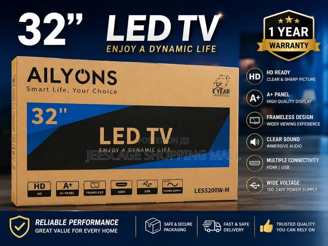 Ailyons 32" Hd Led Tv (Model Les3200w-M)