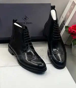 Steve Riots Black Long Men’S Leather Boot