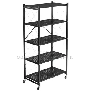 Folding Metal Shelving Unit -5 Tiers